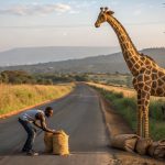 Garlic Giant on the Road Young Man’s Towering Giraffe Sculpture Stuns Village