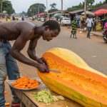 Carrot Papaya on the Road: Young Man’s Towering Sculpture Stuns Village!